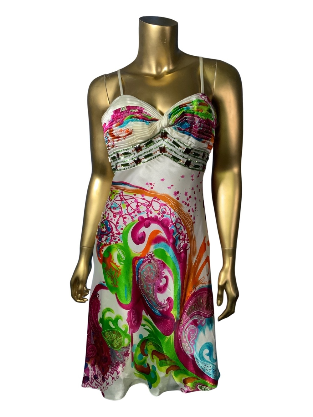 David & Johnny by Laura Ryner Satin Mini Dress Multicolor Size 8